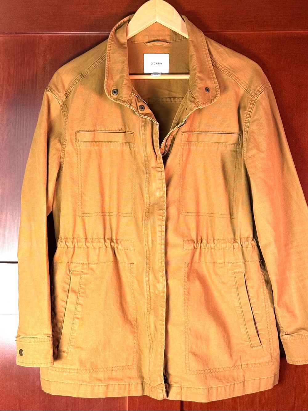 Old Navy Women’s Utility Field Jacket Medium Camel Brown Stretch Cotton